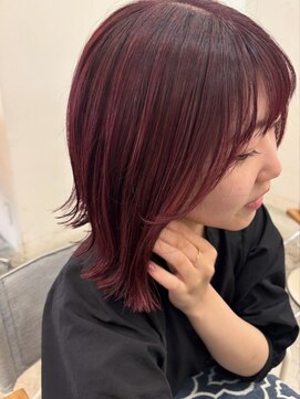 ロミー 本厚木(ROMMY.) くびれボブ◎髪質改善ダブルカラーダークレッド◎20代～50代