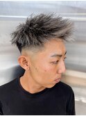 ツイストジェットスパイキーヘアパイルツイストスキンフェード