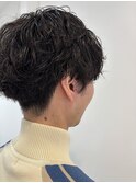 センターパートパーマ