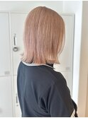 20代30代40代 ピンクミルクティーブロンド/レイヤーボブ