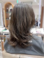 ピークアブー アヴェダ ギンザシックス(PEEK-A-BOO AVEDA GINZASIX) 【白髪ぼかしハイライト】大人ハイライト くびれミディ ◆