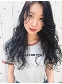 暗髪☆黒髪☆ハイライト☆ブルーアッシュ