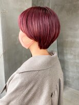 テトヘアー(teto hair)&nbsp;ピンクイルミナカラーブロッサムピンクパープル暖色ショートボブ