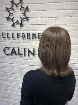 ヘア スパ ビューティー エールフォルム(HAIR SPA BEAUTY YELLFORME) くびれ外ハネミディ×アーモンドグレージュ