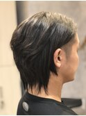 韓国ヘアー青髪ボブウルフココアベージュ/黒髪/グレージュカラー