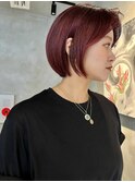 ハイライト ショート ミニボブ アッシュベージュ クールショート