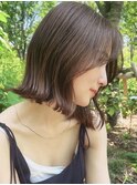 ミルクティーベージュカラーくびれヘアグレージュカラー韓国