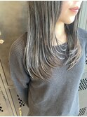 顔周りレイヤー大人可愛い透明感立体感グレージュエアストレート