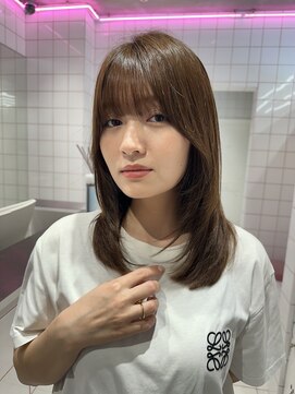 ロンドルーチェ 心斎橋(Lond luce) ダークアッシュ/ミディアムレイヤーカット［髪質改善/縮毛矯正］