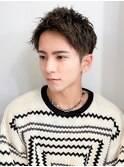 アップバングメンズショート刈り上げソフトツイスト