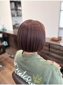 ショートボブ×ラベンダーピンク