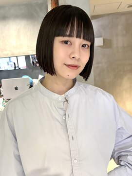 ハウ 心斎橋(how) ブリーチなし大人可愛いマロンブラウン似合わせ耳かけボブ
