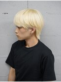 10代20代メンズカットマッシュウルフホワイトブロンドブリーチ