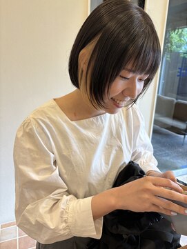 ブルー(BLUE) ボブ×インナーカラー