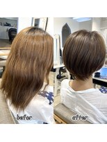 アンジュベイナハ (Ange Bay NAHA) 丸みのある縮毛矯正×ショートボブ