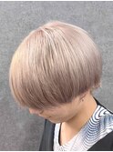 ミルクティーベージュ/ホワイトベージュ/ラウンドマッシュ