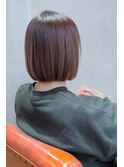 内巻きボブシャギーボブココアベージュ