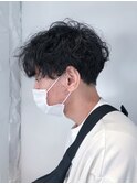 《長谷川愛》ソフトスパイラル　メンズパーマ　ソフト刈り上げ