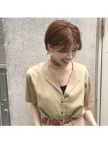 ラレイ(Lalei)&nbsp;＊センターパート　丸みショート×ベージュカラー