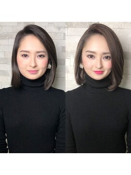 アフロート ギンザ(AFLOAT GINZA) AFLOAT GINZA【仲道 弘泰】前下がりボブ【before→after】