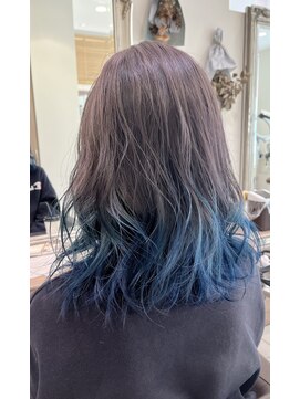 アッシュ 戸田公園店(Ash) ダブルブリーチ グレープラスブルーグラデーション