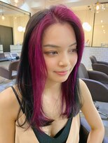 サロンドミルク 新百合ヶ丘店(salon de MiLK)&nbsp;＊ピンクカラーインナーカラーイヤリングカラーボブ新百合ヶ丘