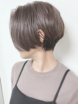 モリオフロムロンドン 原宿本店(morio from London) 【morio原宿】前下がりショートボブ　グレージュ　前髪なし