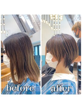 ロンド レグリーズ 立川(Lond leglise) 【山方 直也】マッシュショート×グレージュカラー×耳かけ