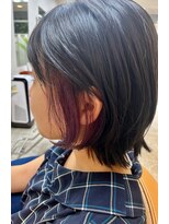 スペッソ(SPESSO) ブリーチインナーカラー+パープルカラー+カット