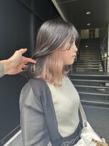 ロンド レア 天神大名店(Lond Le’a)&nbsp;天神大名ダブルカラーインナーカラーピンクベージュ韓国ヘア