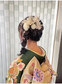 サイド編み下ろし/成人式/振袖/着物/ヘアセット/ヘアアレンジ