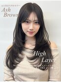 人気レイヤーカット ハッシュカット 韓国風巻き ブリーチなし