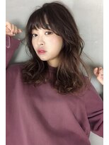 アン 登戸(un) 大人かわいいフェザーバング【イルミナカラー】カーキグレージュ