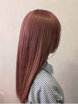 イリエヘア 川口(irier hair) ブリーチ2回透明感ペールピンクロング【薬師神】