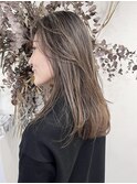 白髪ぼかしハイライトアッシュベージュ
