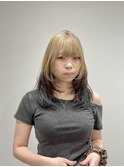 シルキーベージュ×ルーツカラー×レイヤーカット