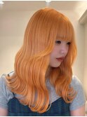 15127アプリコットオレンジワンホンヘアオレンジベージュ