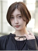 表参道白髪ぼかし上質ナチュラルショートアッシュベージュ40代