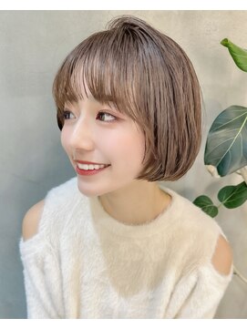 ロンドリゼル 札幌(Lond RiseL) オリーブグレー/前髪/ボブ/マロンベージュ/レイヤーカット/小顔