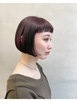 シゼン(SHIZEN)&nbsp;ピンクブラウン×オン眉ミニボブ