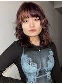 【MIHO】ムラサキ×ベージュのウルフデザイン