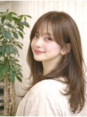 ワンカールで決まる/韓国風/ナチュラルレイヤー/セミロング