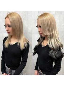 ボヤージュニケ(Voyage Nike) Before→After/編み込みエクステ×黒グラデーション