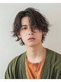 メンズカットパーマゆったりウェーブパーマ