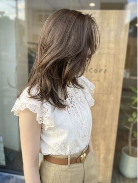ニコリヘアワークス(nicori hair works) レイヤー×セミロング×ブリックブラウン2