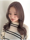 ピンクグレージュ×顔周りレイヤー/勝浦悠加