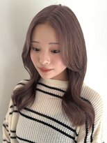 リエンスクレア(RIENS xrea)&nbsp;ピンクグレージュ×顔周りレイヤー/勝浦悠加
