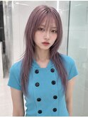 ブリーチハイトーンレイヤーペールラベンダーハッシュカット