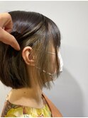 ベース/逆三角/マロンベージュ/Aラインボブ/かきあげ/中野駅