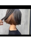 ブリーチ無しインナーカラー×ボブ